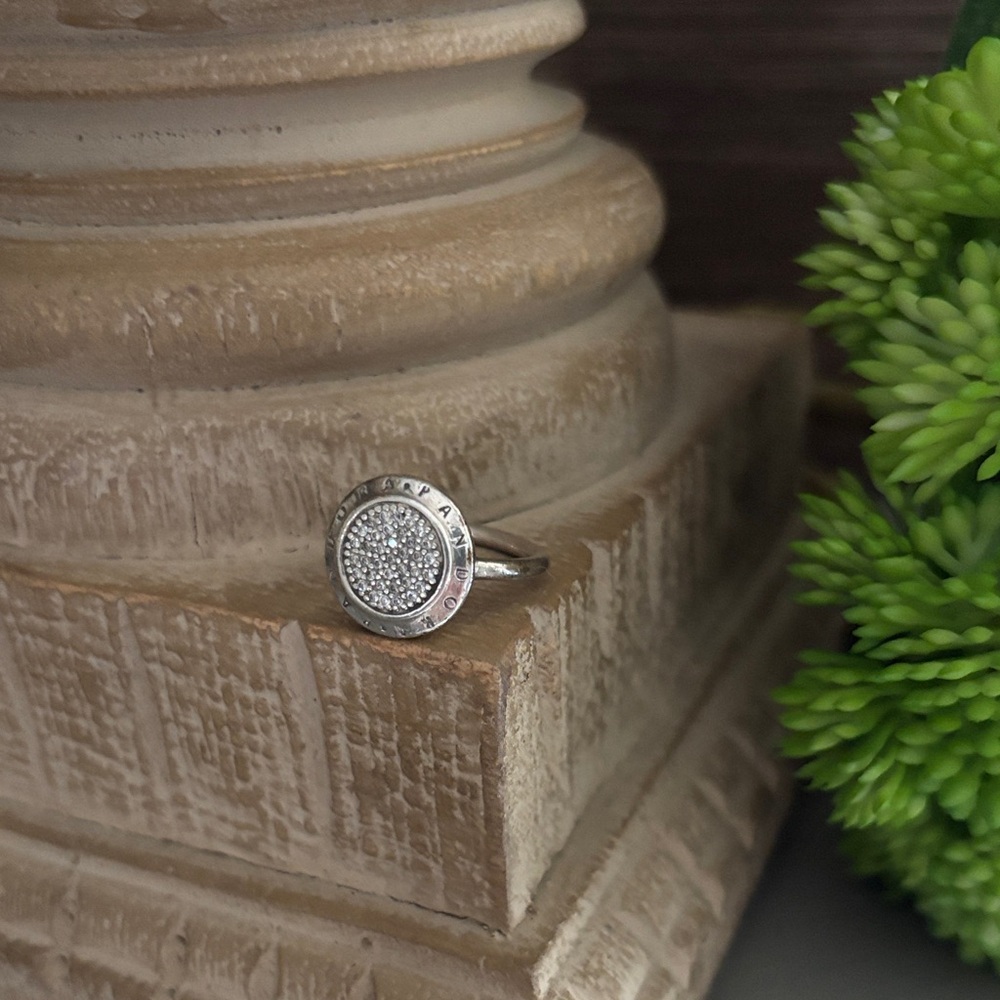 Pandora Silver Ring with Crystal Accents